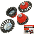 Neilsen 4pc Knot Wire Cup Wheel Brush Rust Remover by Neilsen