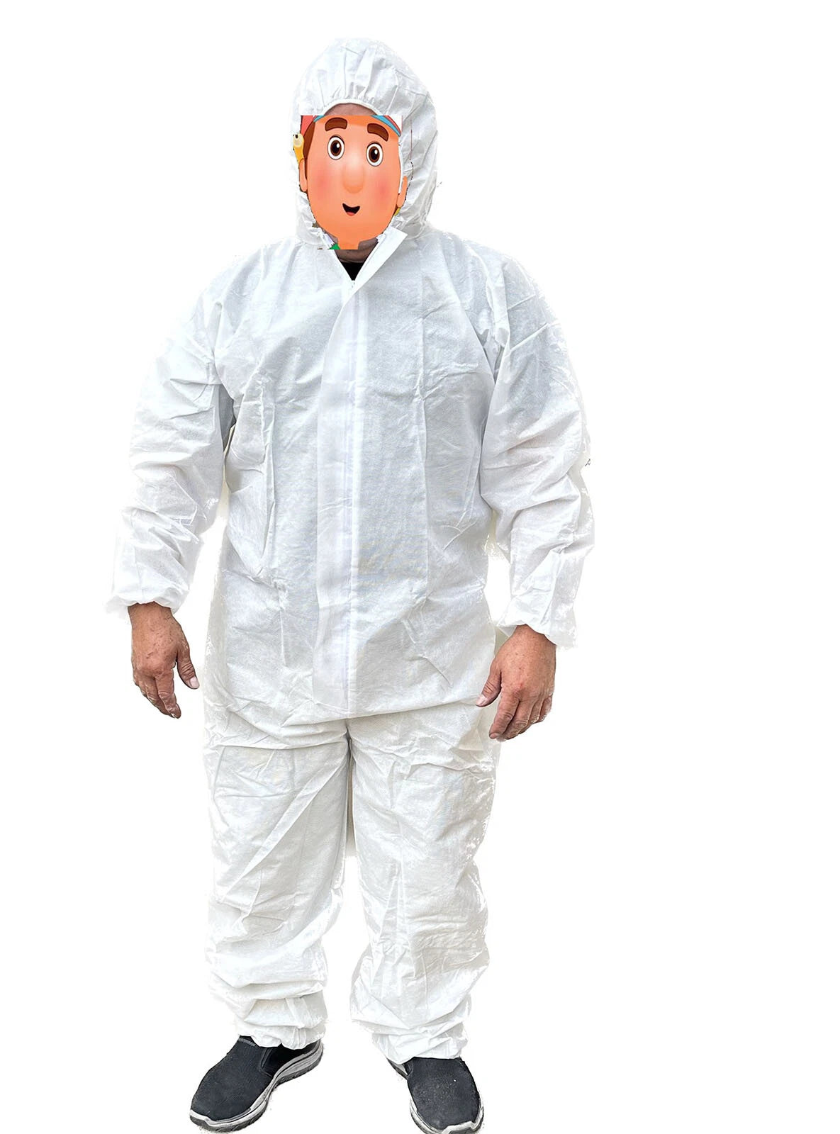 Disposable Protective Coverall W/hood Elastic Cuff Painting Lab