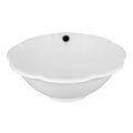Rok Orchid Round Shaped Bathroom Vessel Sink, 17-1/2" Diameter White