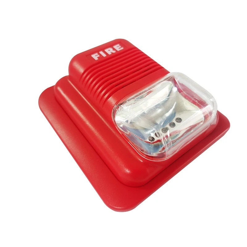 12V 24V Wired Audible Visual Siren Alarm With Led Strobe And 105db