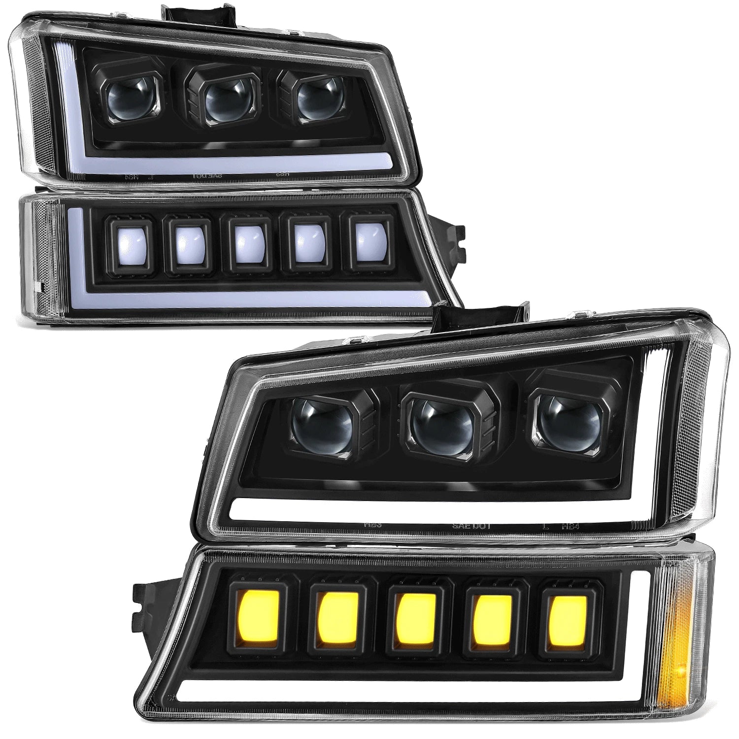 Fit 03-07 Avalanche Silverado Led Black Clear | Built Supply Co