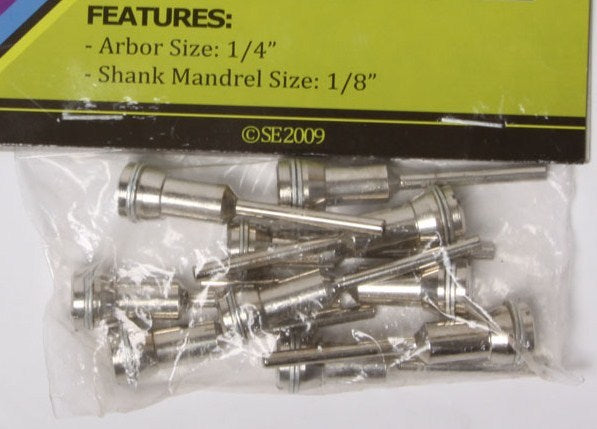 10 1/8" Shank Mandrels with 1/4" Arbor