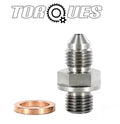 AN -3 (3AN) Male to 3/8" x 24 UNF Stainless Steel Adapter - Flat