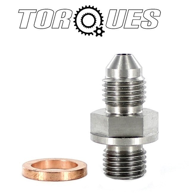 AN -3 (3AN) Male to 3/8" x 24 UNF Stainless Steel Adapter - Flat