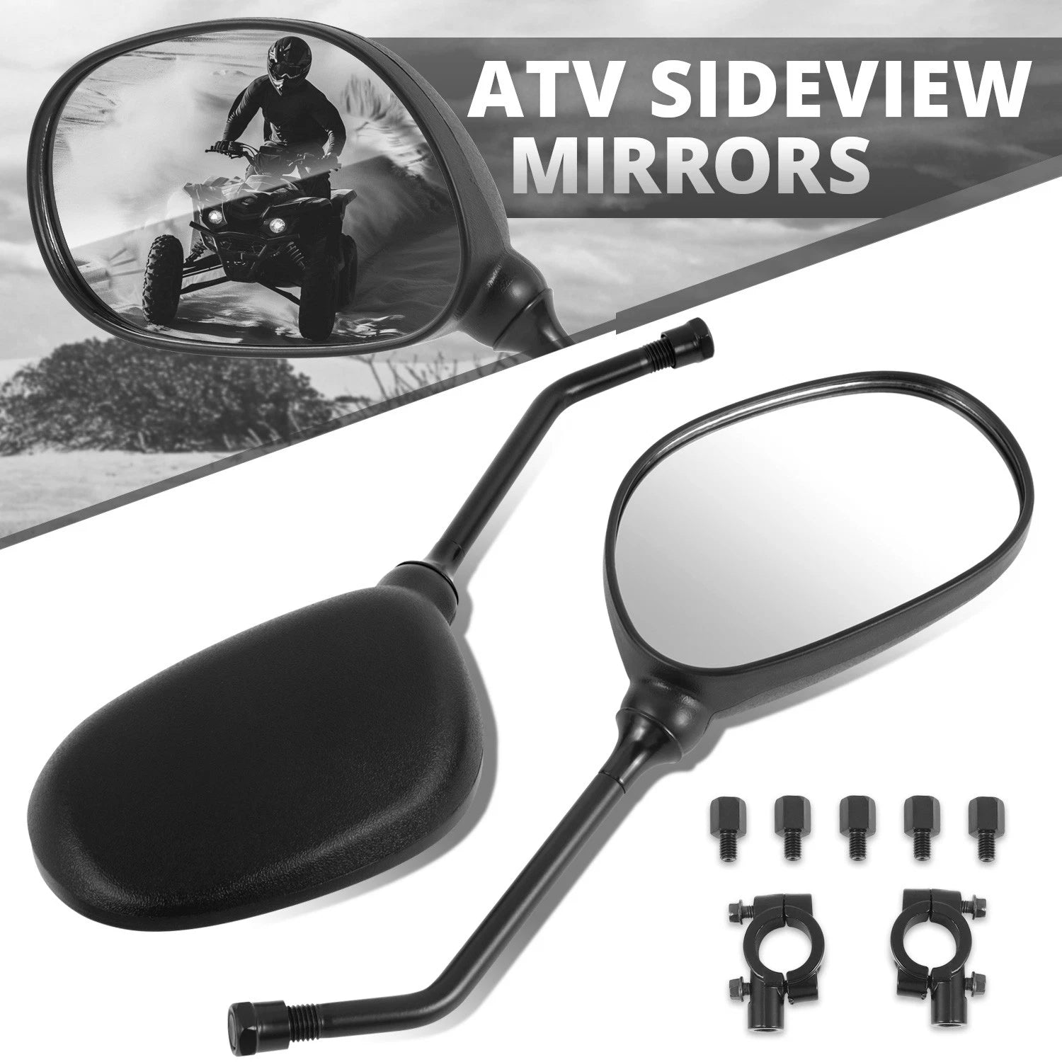 Fit Universal Atv Textured Oval Convex Side View | Built Supply Co