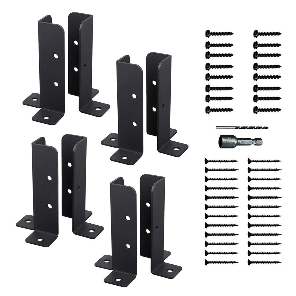 Sturdy Fence Post Brackets Kit For Outdoor Decks And Garden