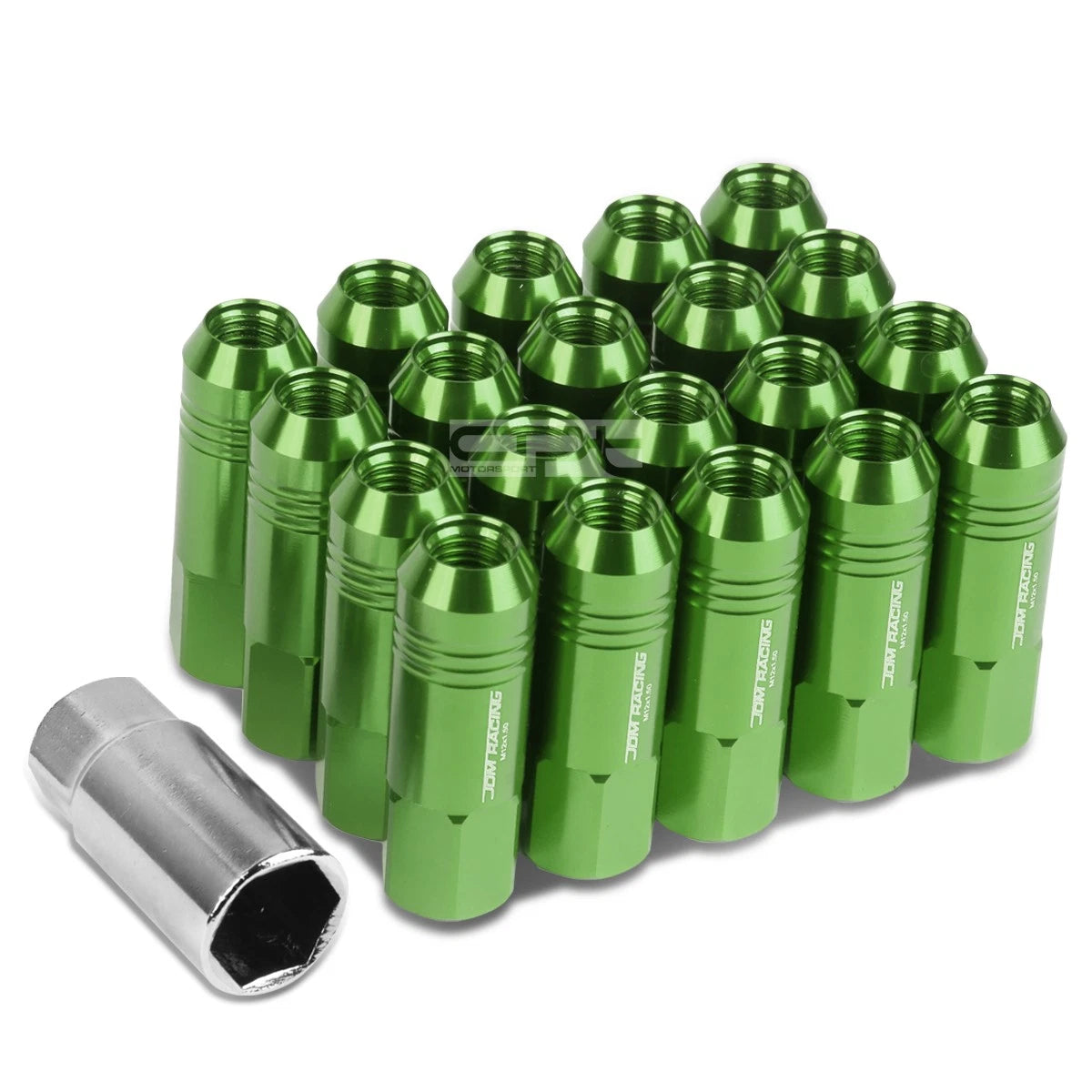 Open End M12x1.5 60mm Tall 20mm Od Green Aluminum | Built Supply Co