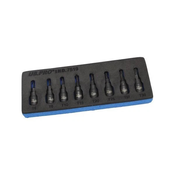 Us Pro 1/4" Dr Impact Star Torx Bit Sockets Set T6 - T30 Socket