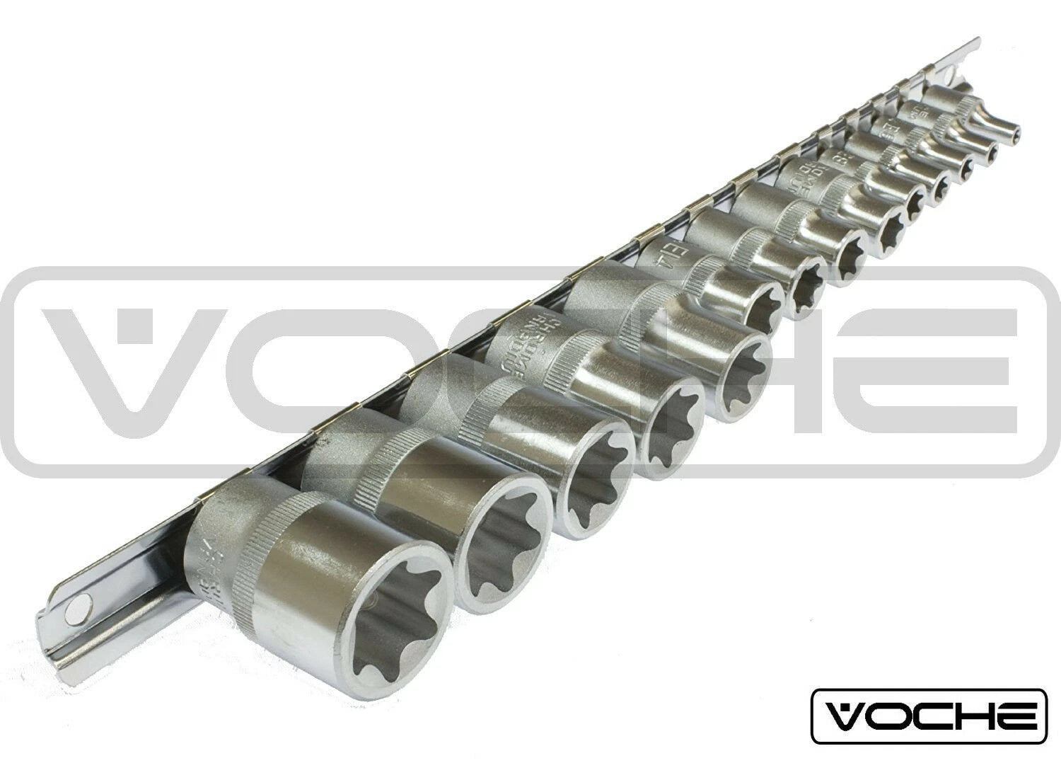 Voche Chrome Vanadium Female Tx Star Torx Star Socket Set Sockets Rail