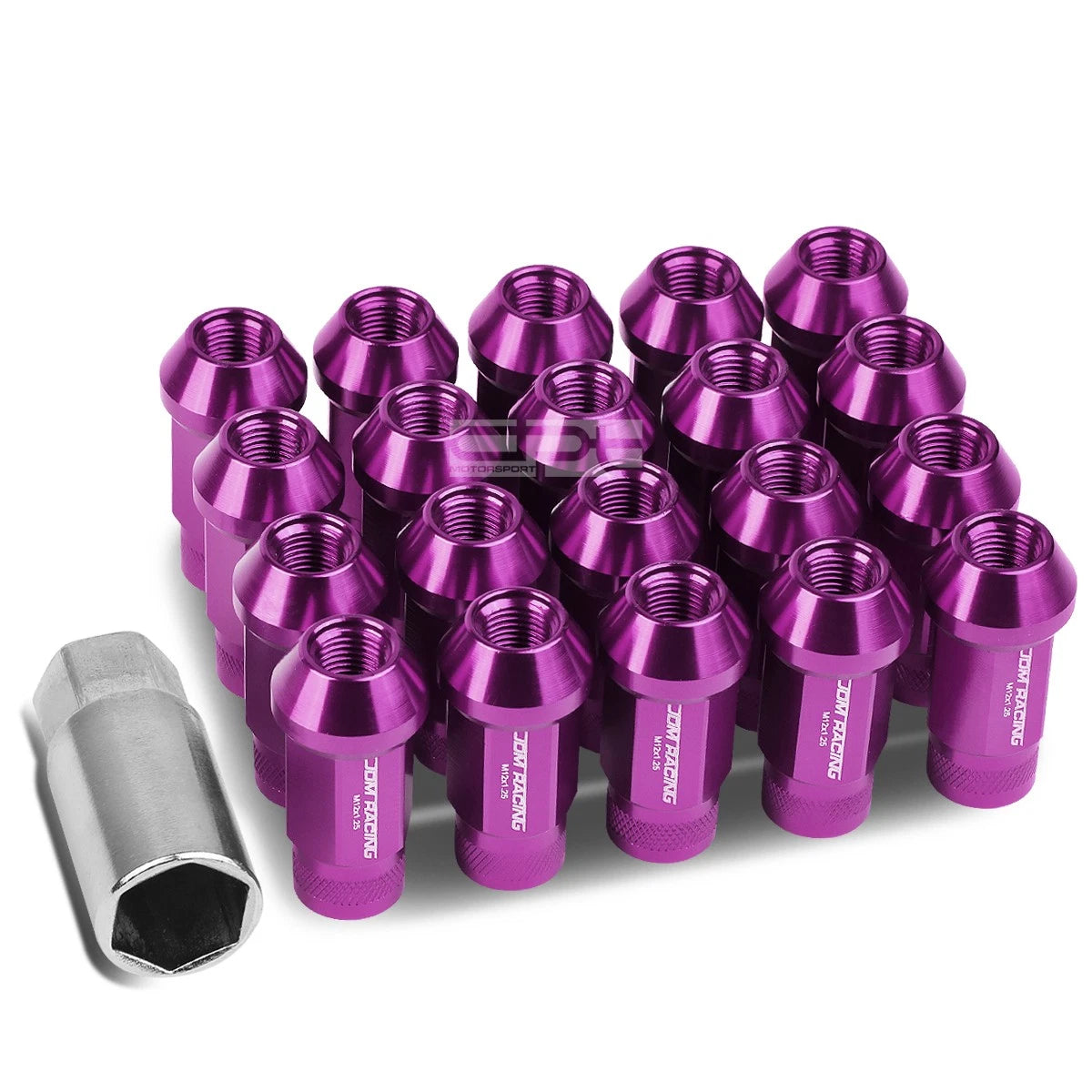 Open End M12x1.25 50mm Tall 25mm Od Purple Aluminum Jdm Lug