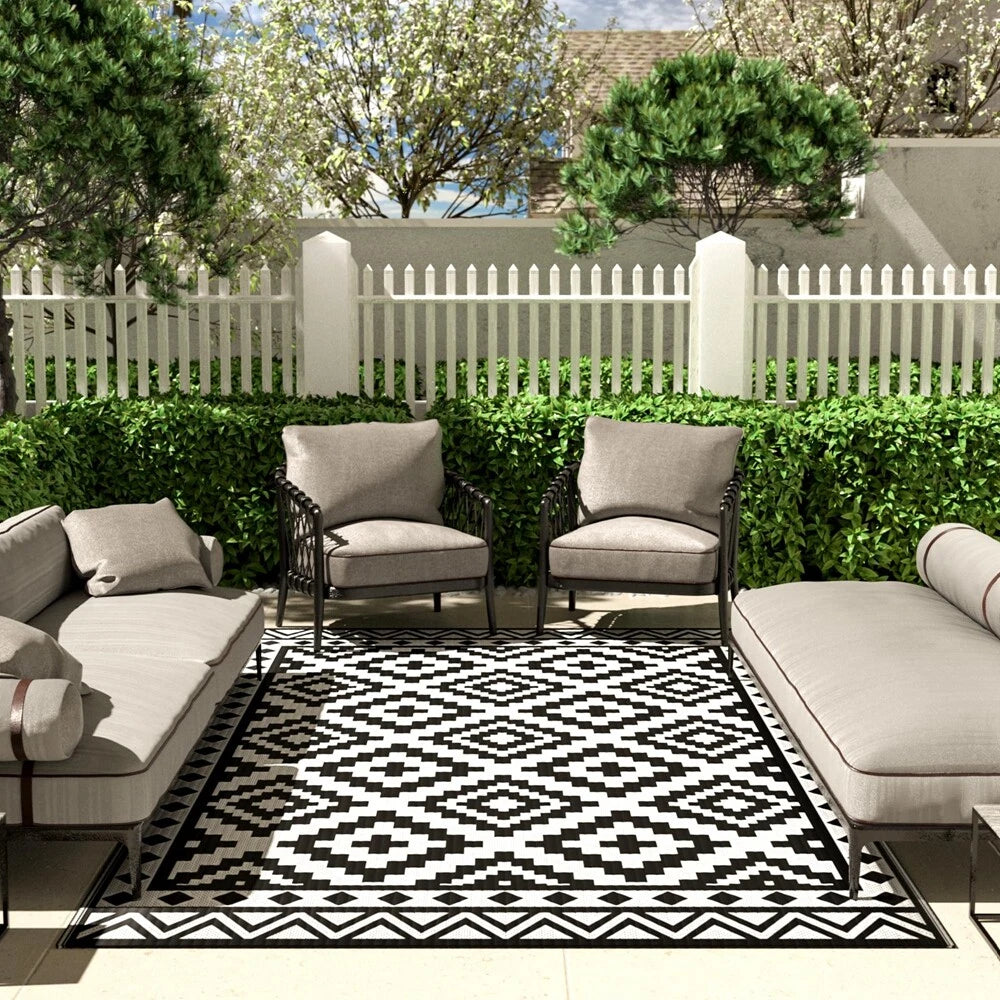 Haushof Outdoor Rugs 5"x8" Waterproof Thickened Outdoor Plastic Patio