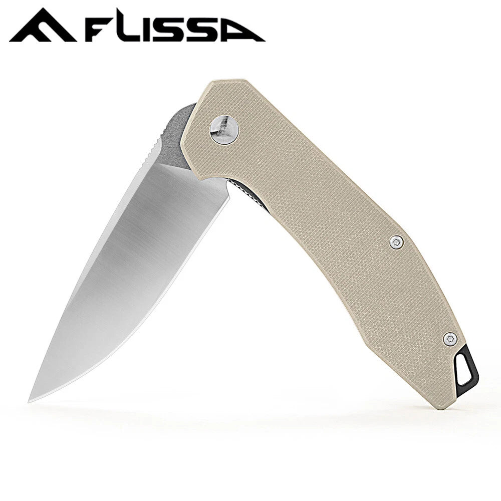 Flissa Edc Pocket Knife Folding Tactical Knife D2 Blade W/pocket Clip