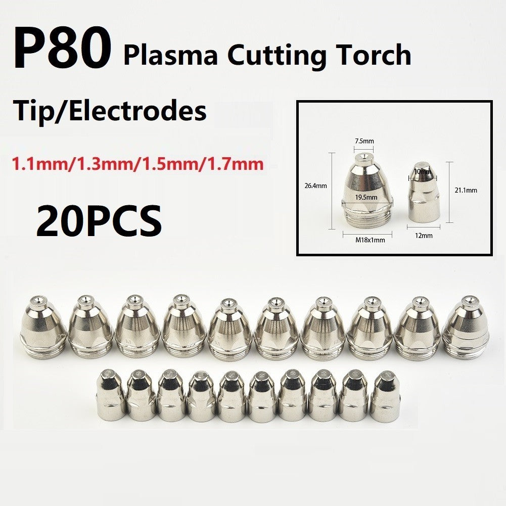 Torch Tip 20pcs Consumable Cutting Cutting Torch 10 Electrodes + 10 NozzlesOpens
