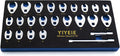 3/8" Drive Crows Foot Wrench Set, 24PCS Flare Nut Crowfoot Wrench Set