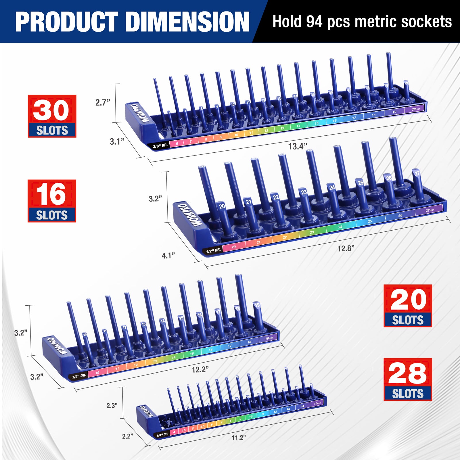 4-Piece Socket Holder Set