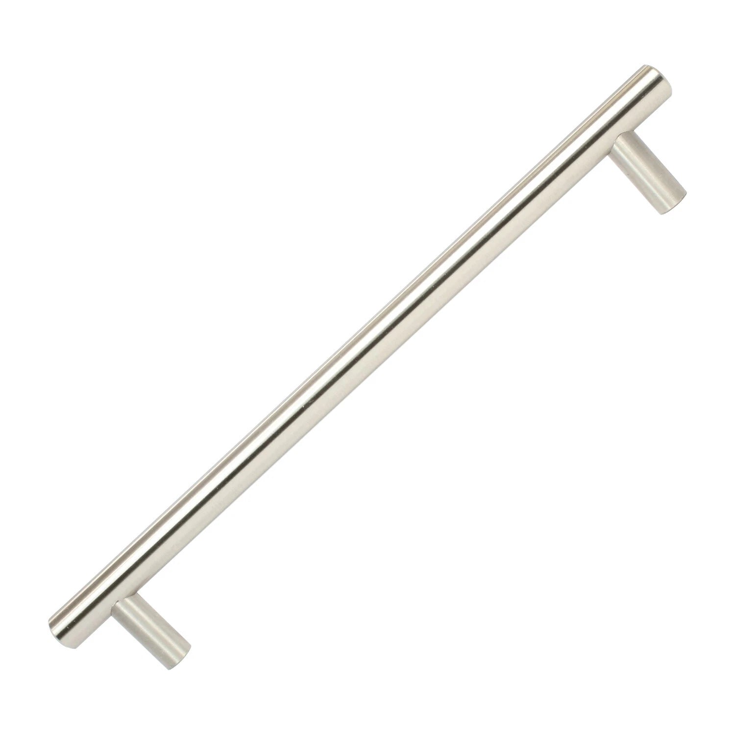 Contemporary Euro Style 7-9/16" Solid Brushed Nickel Cabinet Handle