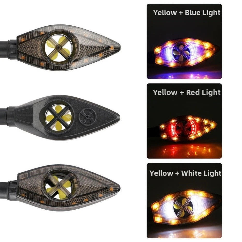 Dual Color Led Flowing Turn Signal Lights For Motorcycle 12V Daytime