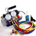 Deluxe Auto Refrigerant Manifold Gauge Set & 3CFM Vacuum Pump 5ft