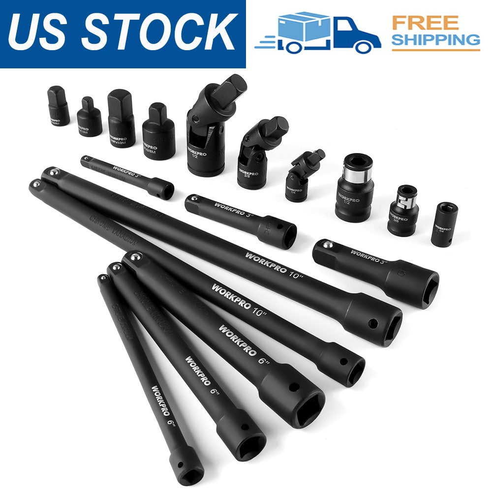 WORKPRO 18pc Impact Socket Set 1/4