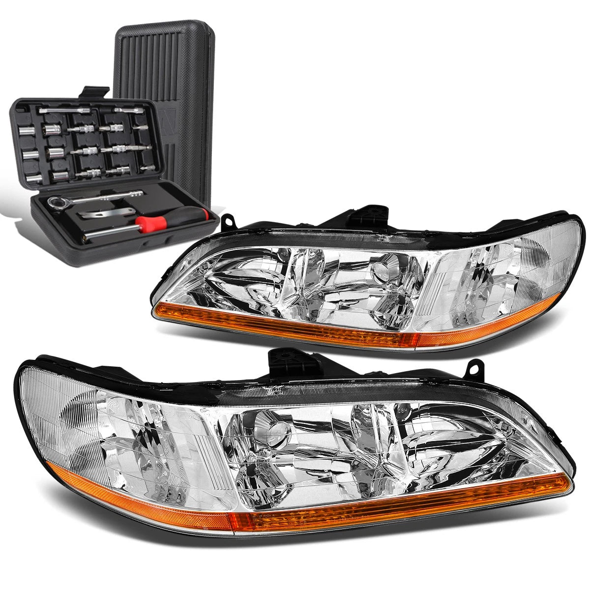 For 1998-2002 Honda Civic Pair Chrome/amber Signal | Built Supply Co