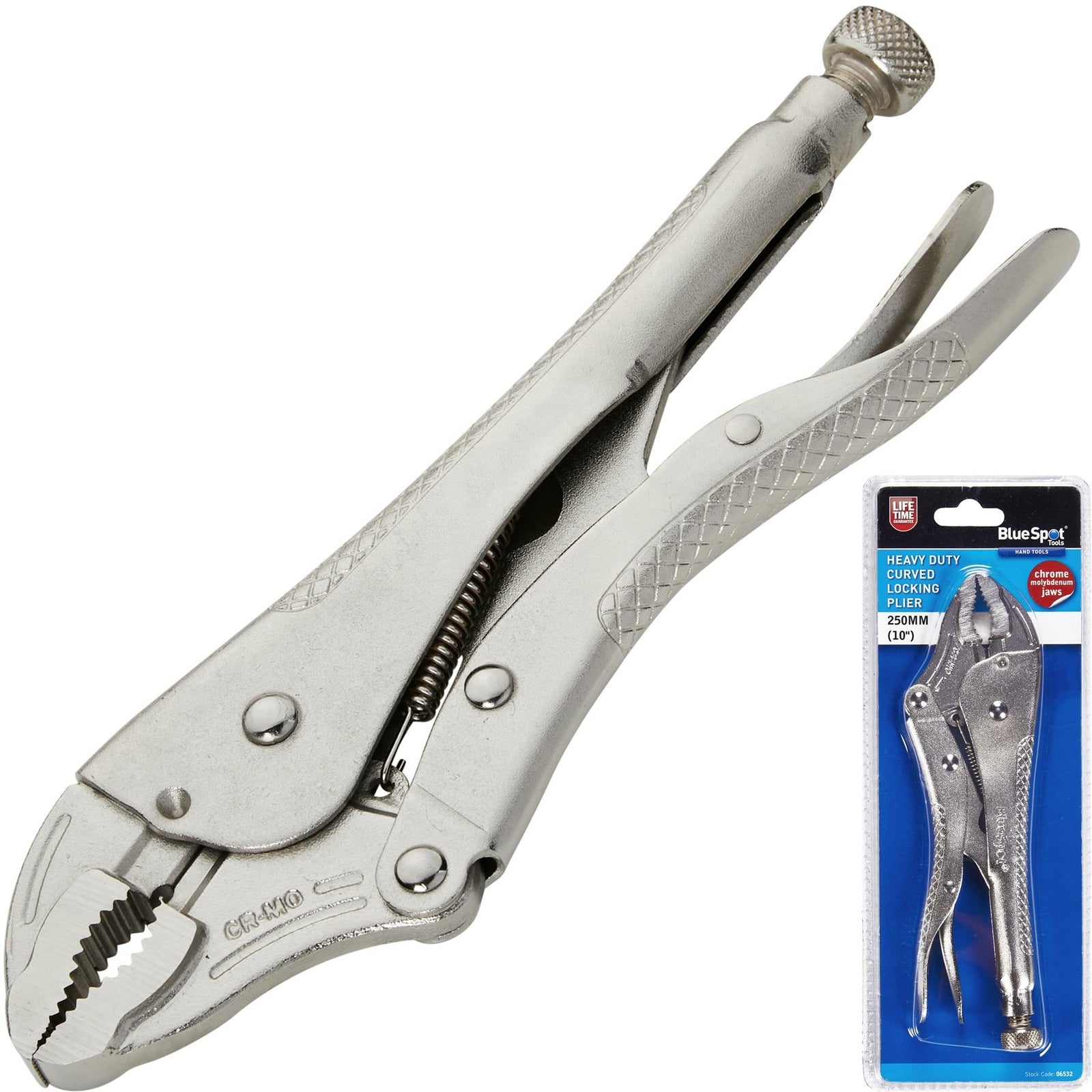 BlueSpot 250mm Curved Locking Mole Grip Vice Plier by BlueSpot