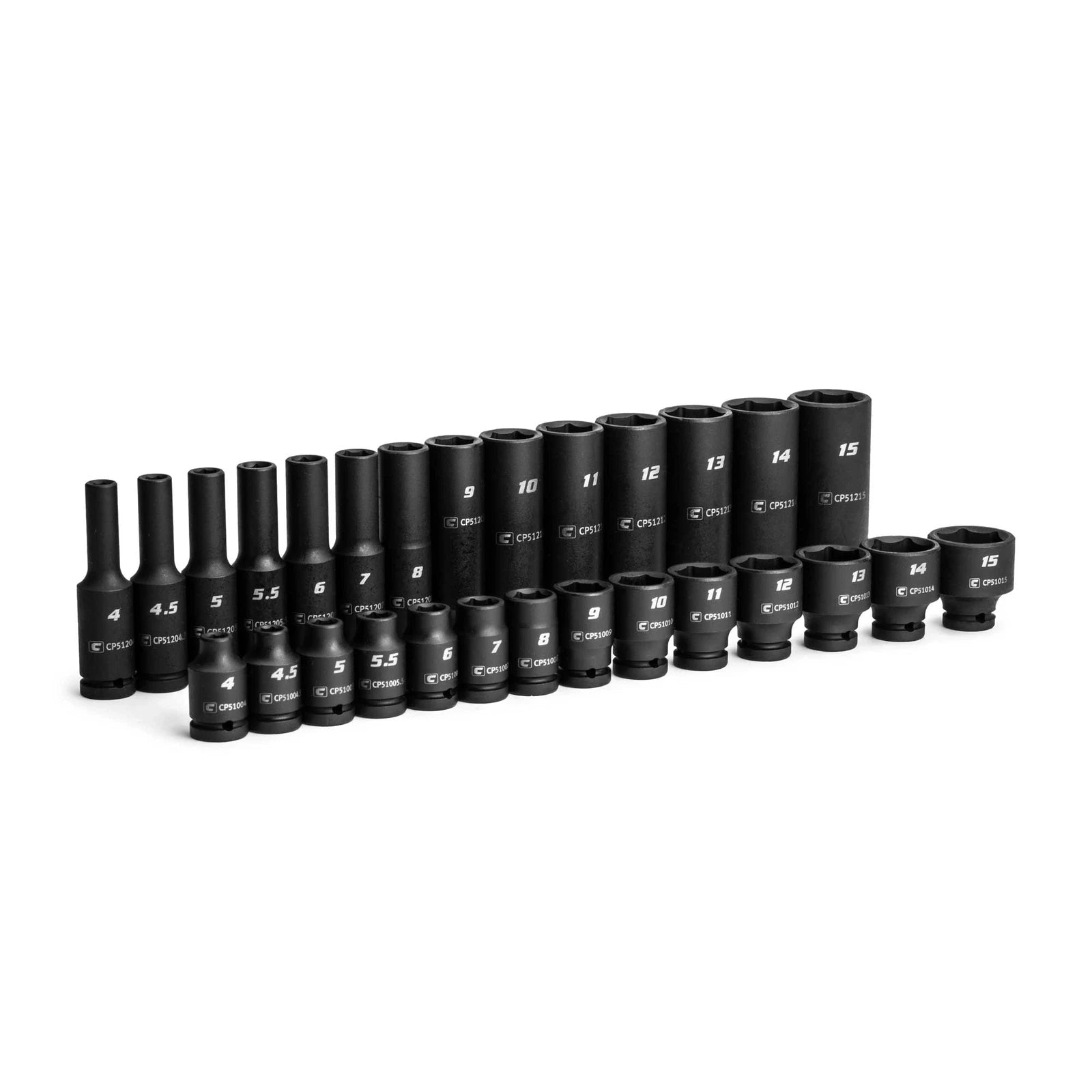 Capri Tools 1/4 In. Drive Shallow And Deep Impact Socket Set, Metric,