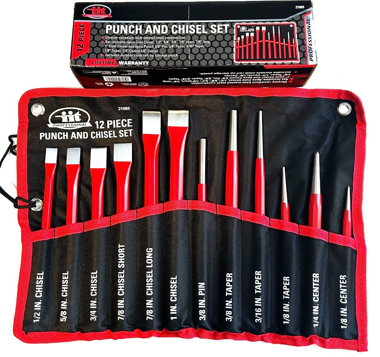 Illinois Industrial Tool Mechanics Punch and Chisel Set by Illinois Industrial Tool