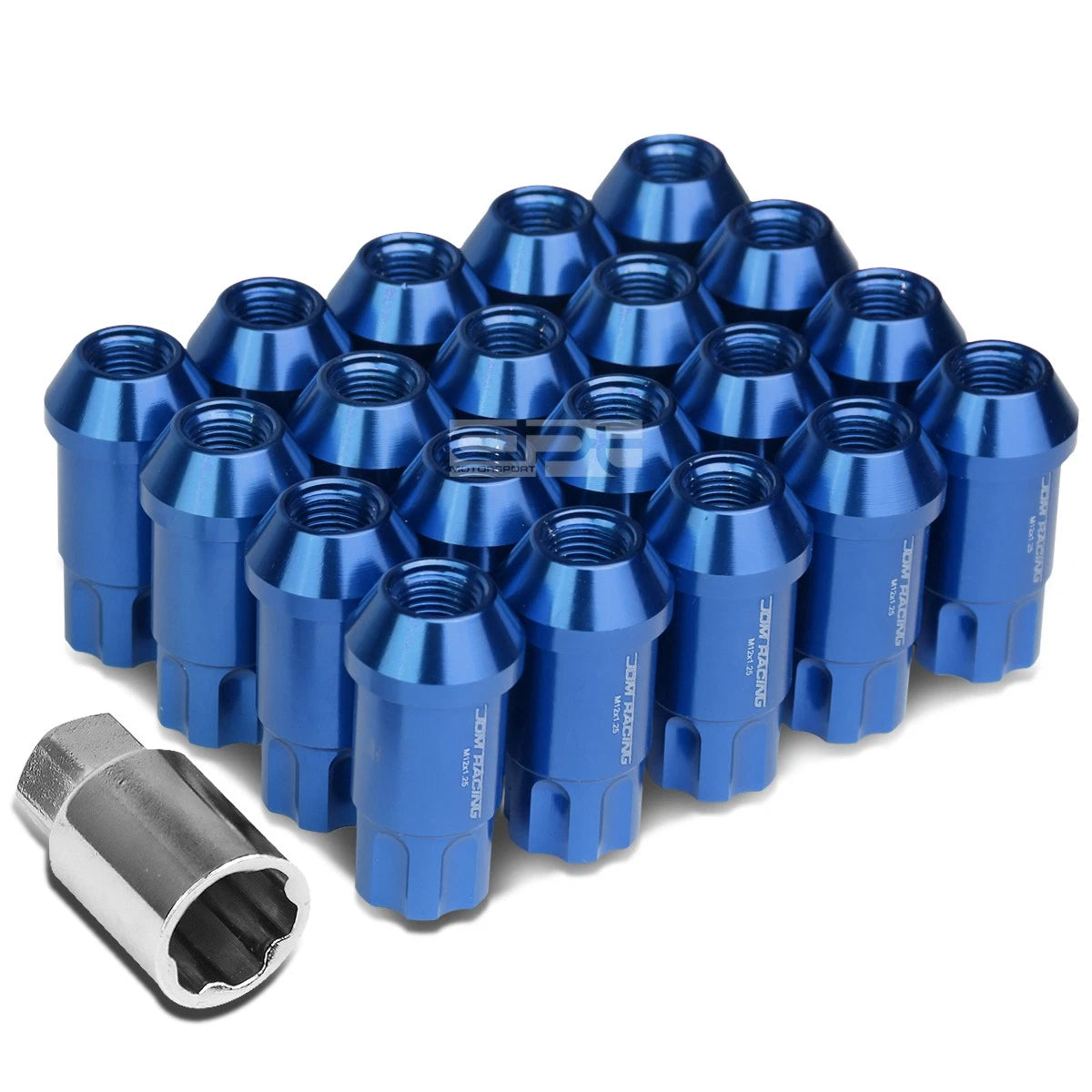 Open End M12x1.5 50mm Tall 25mm Od Blue Aluminum | Built Supply Co