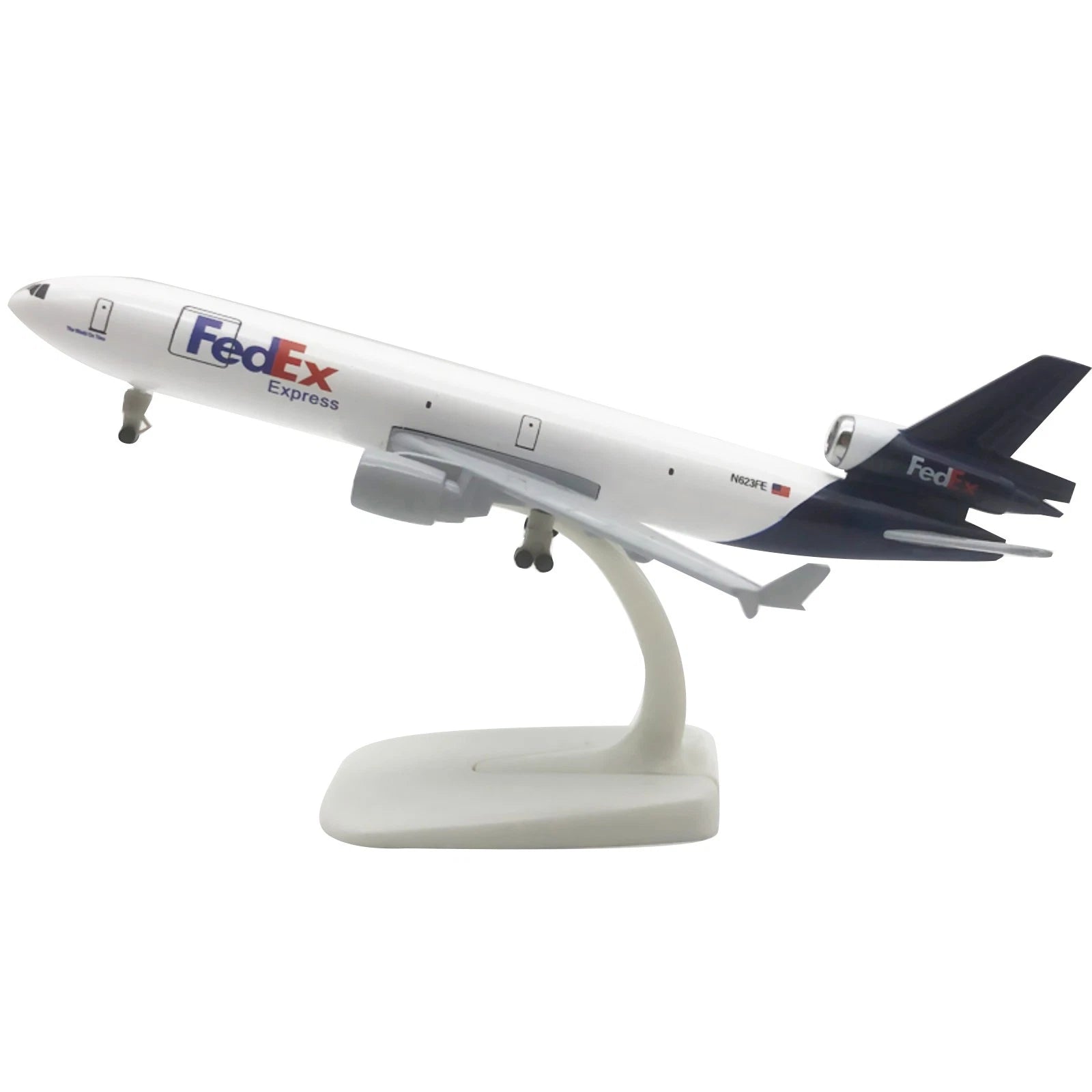 For Fedex Md-11 Aircraft Model 20cm Diecast 1/400 Scale With Stand