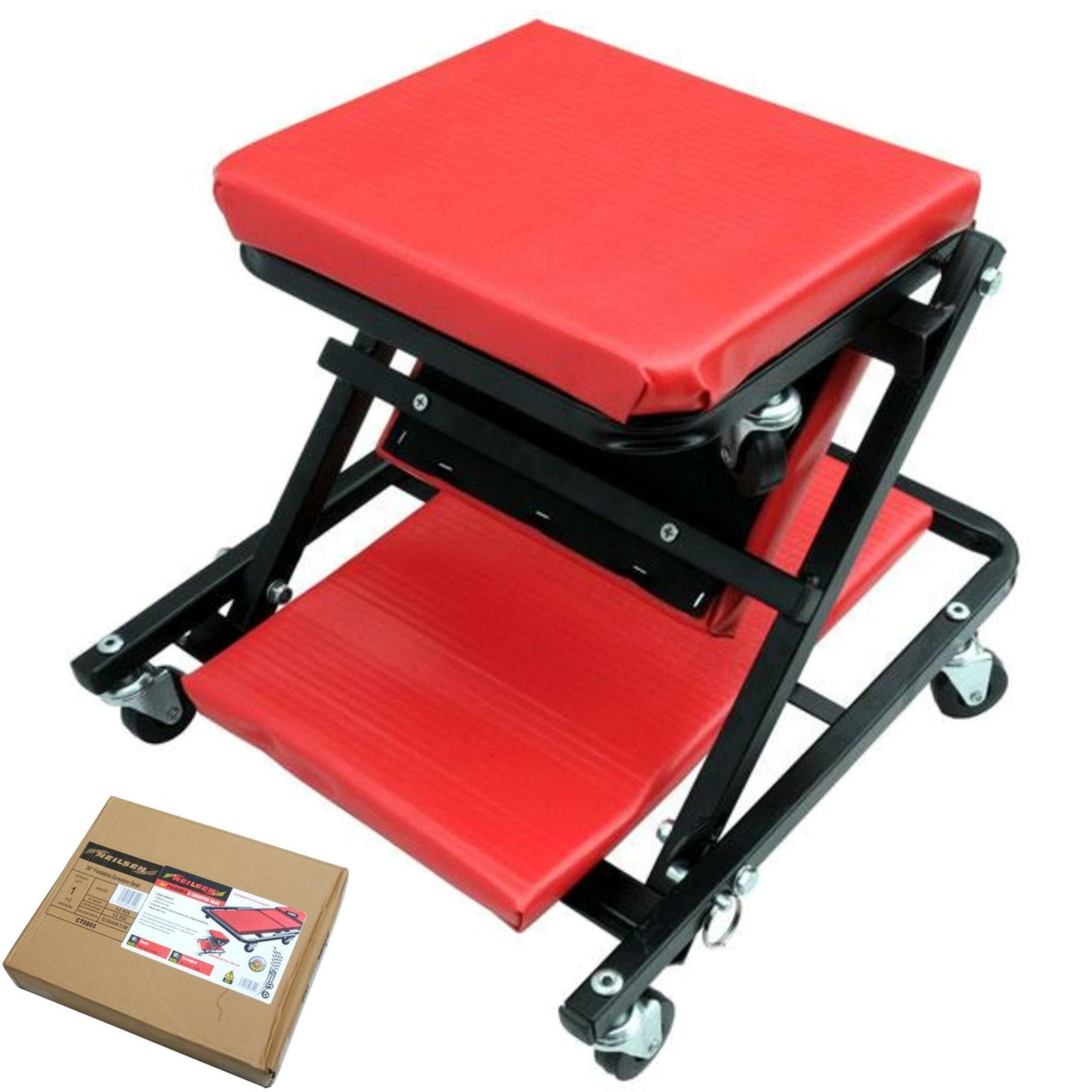 Neilsen Mechanic Foldable Z Creeper Mobile Work Chair Stool Trolley