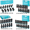 Duratech 3/8"/1/2" // Impact Swivel Socket Set Shallow Wobble Socket
