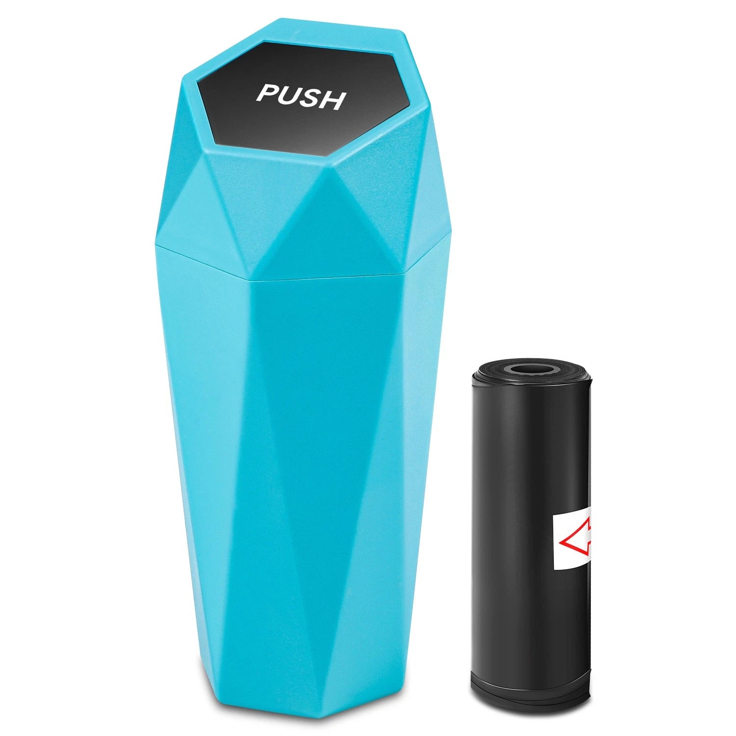 Crystal Diamond Shape Design 3" 1/2 L Sky Blue Trash Can With