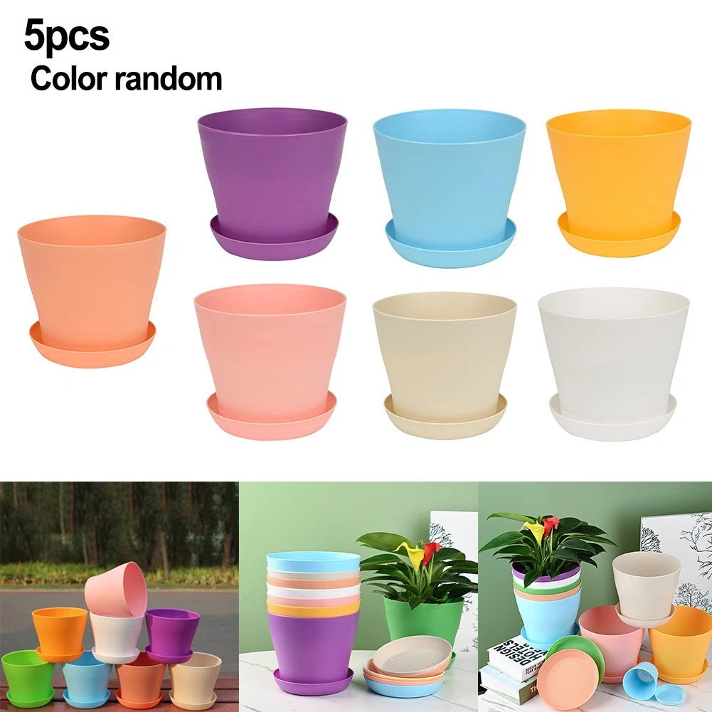 Brighten Up Your Garden With A Set Of 5 Colourful Small Plastic