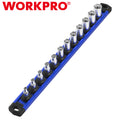 WORKPRO 1/4 Drive Magnetic Socket Organizer Heavy Duty Socket Rail