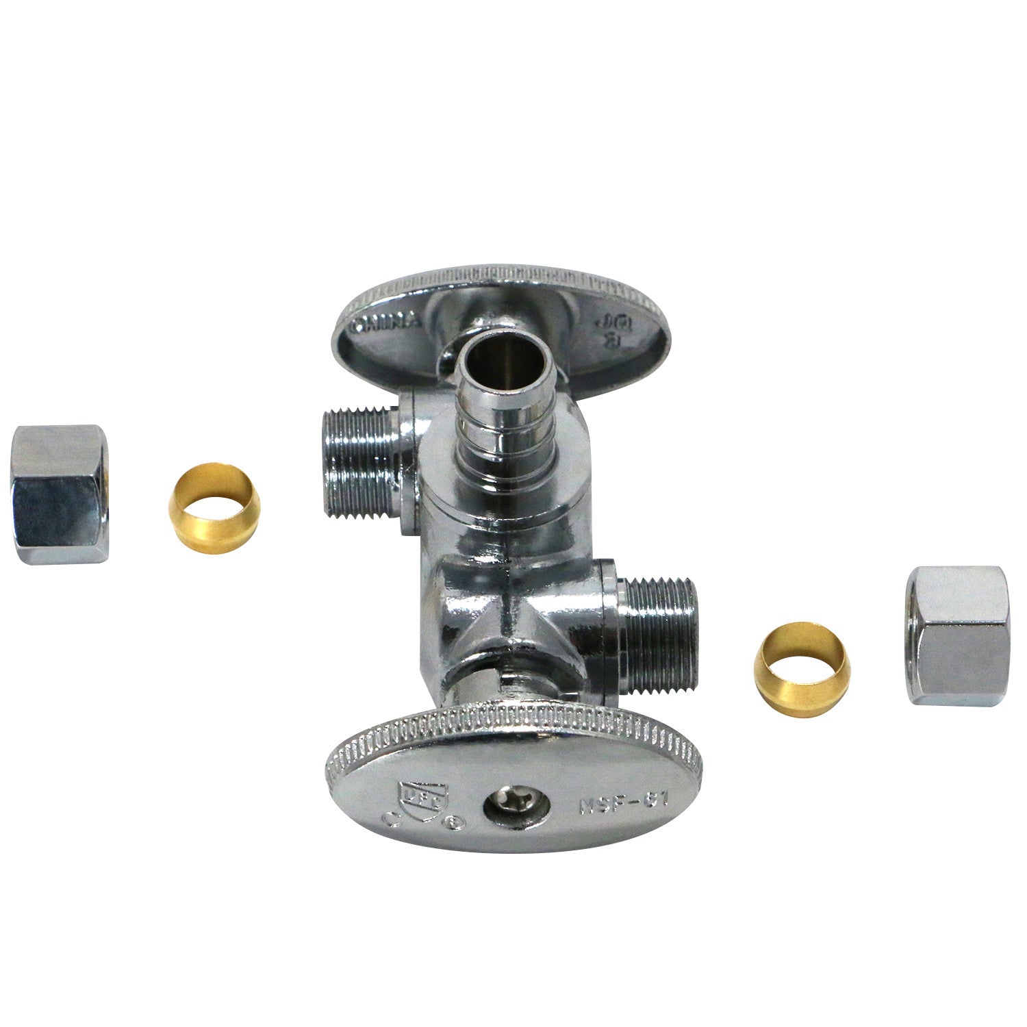 XFITTING 3/8" x 3/8" OD Compression x 1/2" PEX Dual Angle Valve