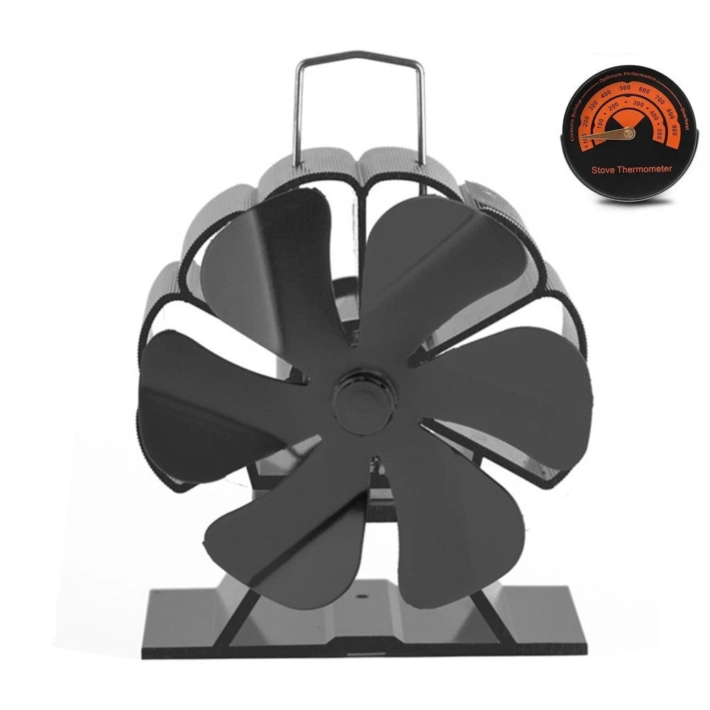 Heat Powered 6 Blade Stove Fan Silent Operation For Wood Log Burner