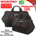 WORKPRO 2PCS Tool Bag Case Wide Mouth 600D Oxford Heavy Duty