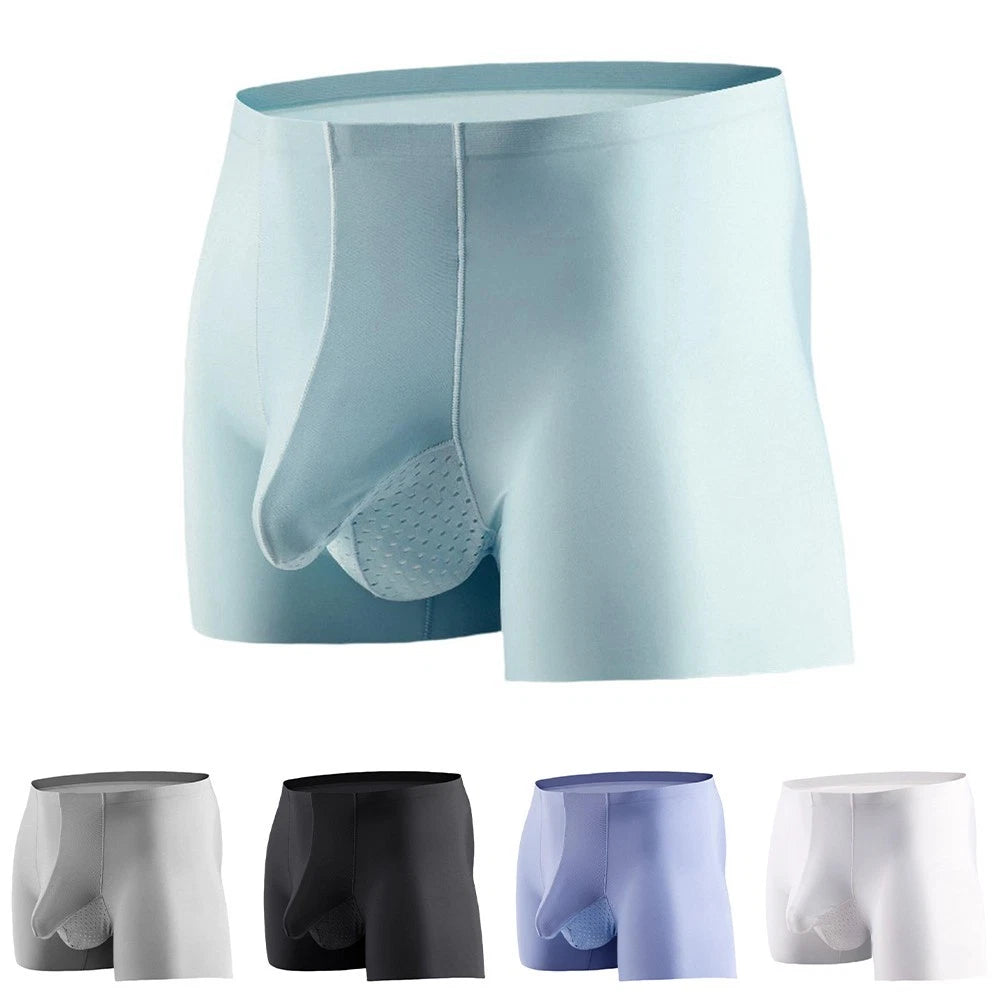 Breathable Ice Silk Men Underwear Boxer Shorts Pouch Underpants