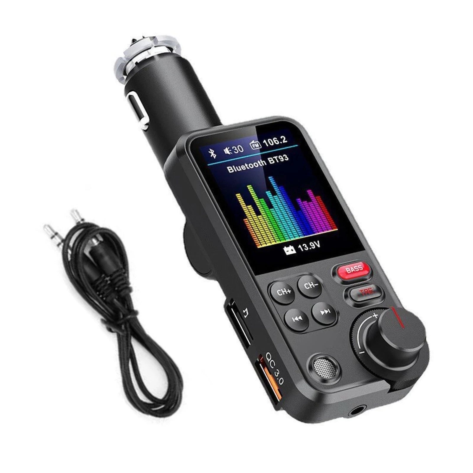 Abs Bluetooth Car Kit Mp3 Player Fm Transmitter Radio Adapter 2 Usb
