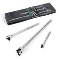 3pc Breaker Bar Set Premium Chrome Alloy 6"–15" Length