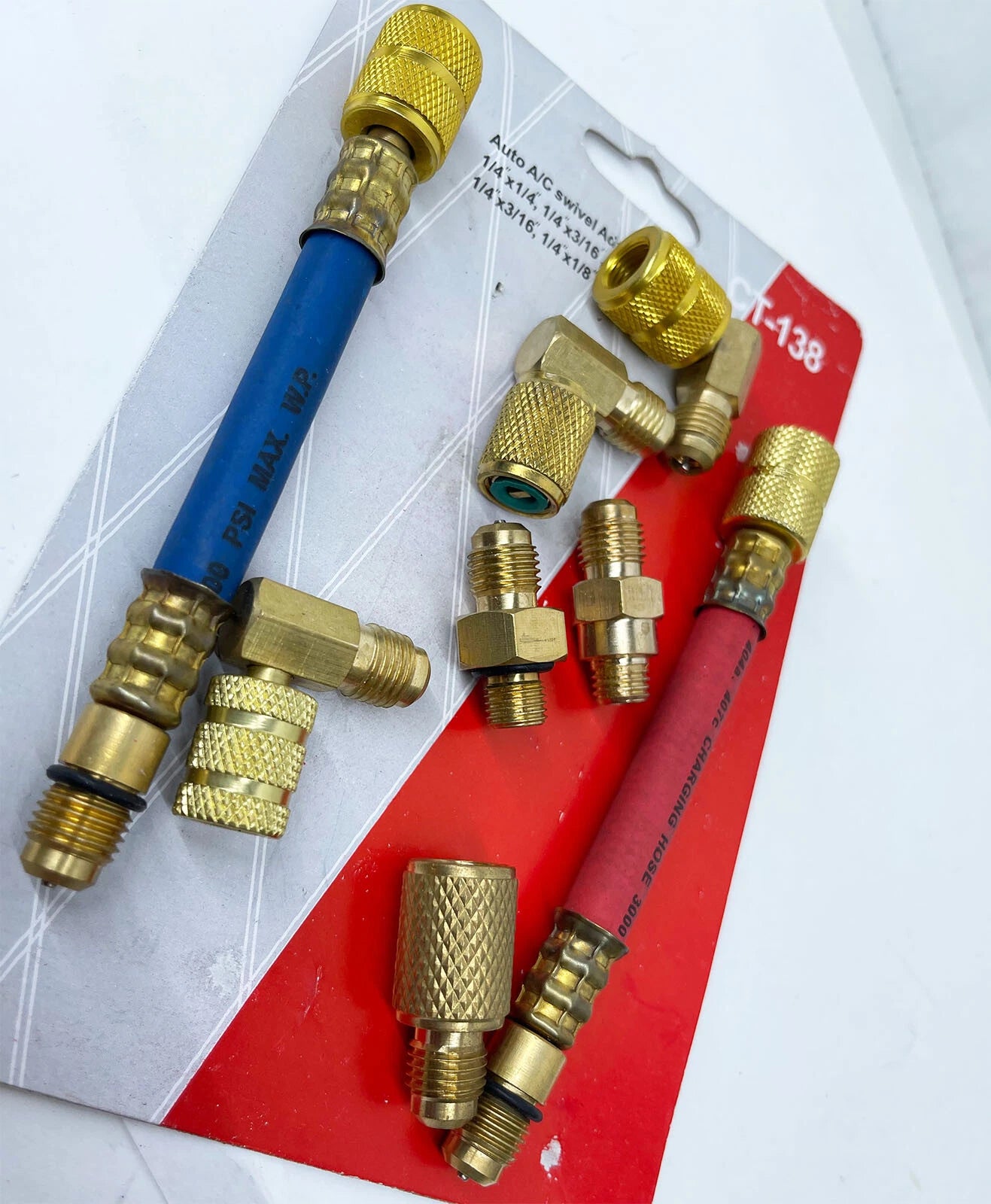 R134a R12 Ac Refrigeration Service Connector Acme Adapter Hoses Set