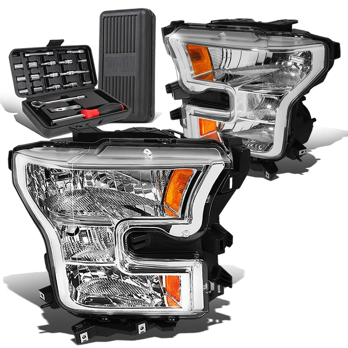 For 2015-2017 Ford F150 Pickup Pair Chrome/ Amber | Built Supply Co
