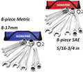 Flex-head Ratcheting Combination Wrench Set Sae