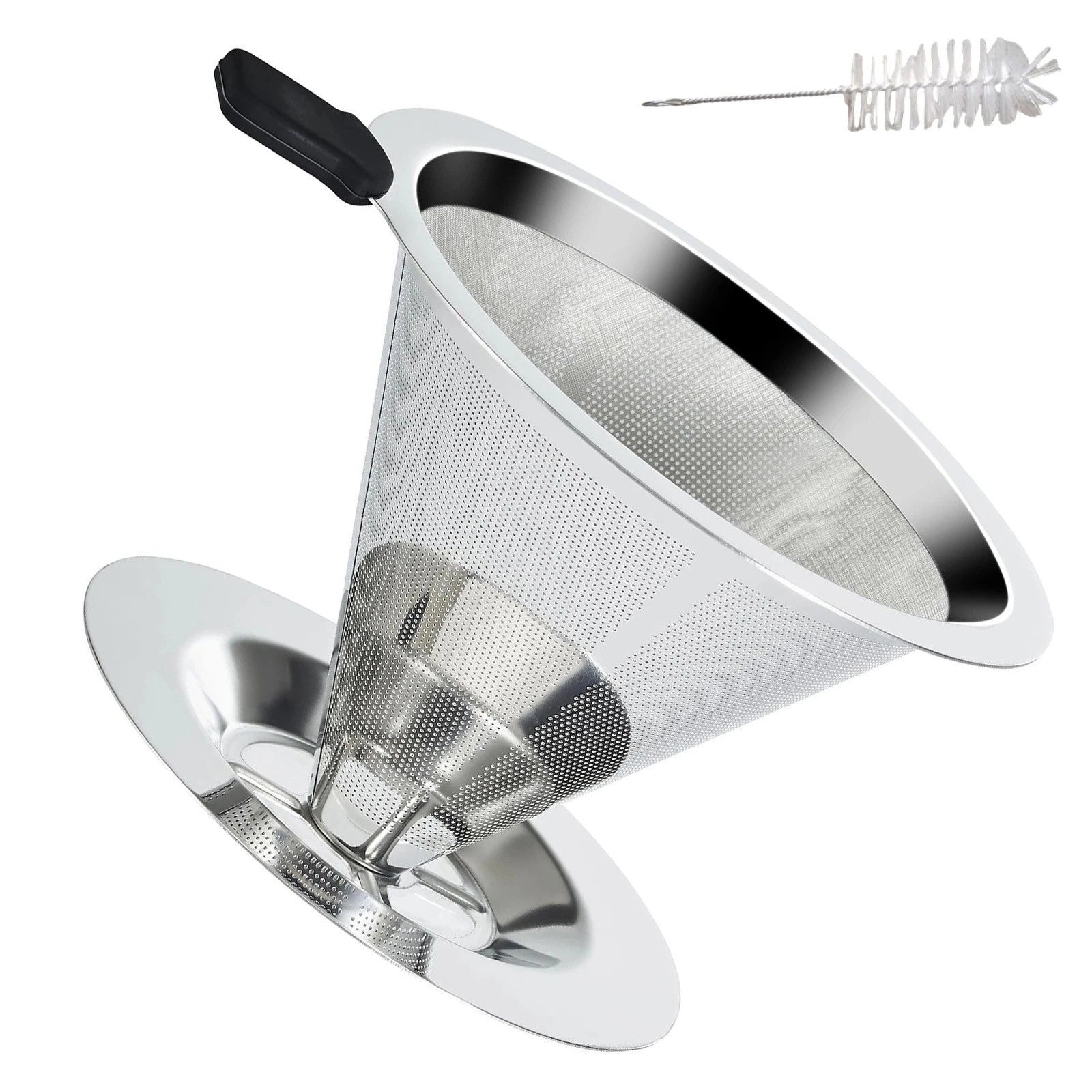 Coffee Dripper Stainless Steel 4.72in Fits Mugs Cups No Paper Filter