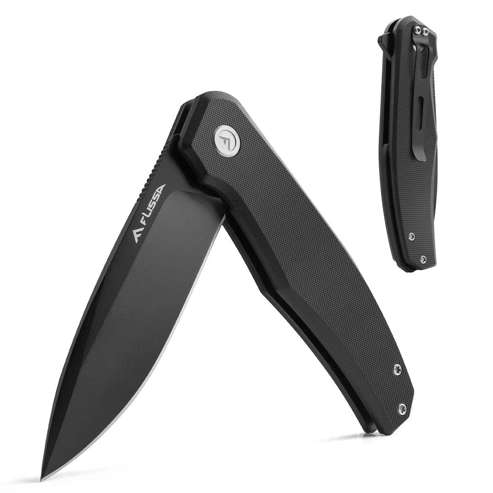 4.5" Tactical Folding Pocket Knife G10 Handle Steel Blade Liner lock Pocket Clip