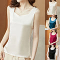 Women's Glossy Faux Silk Camisole Vest For Office Inner Layer Tank Top