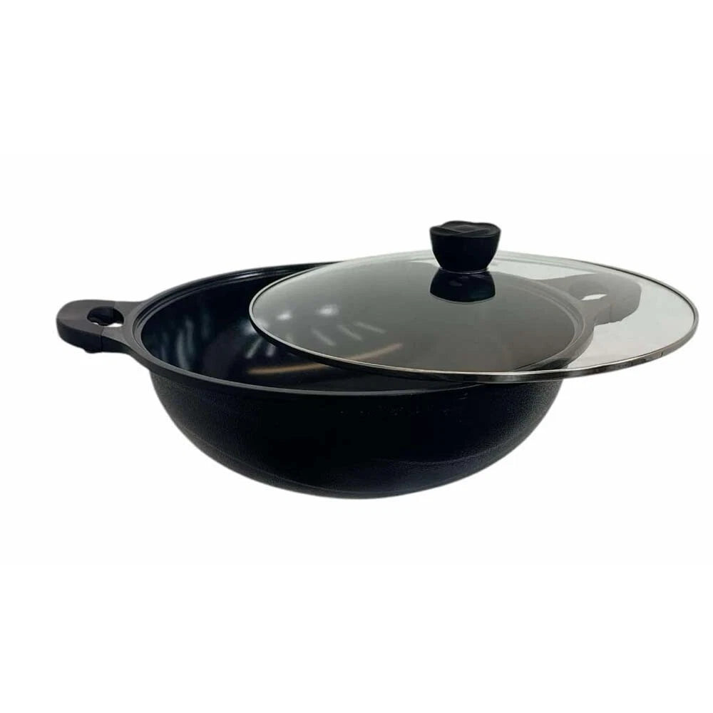 15" Marble Non Stick Sauce Pots Cooking Pot, Tempered Glass Lid, Made