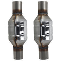 Pair 2.25" Inlet&Outlet Universal Stainless Steel Catalytic Converter