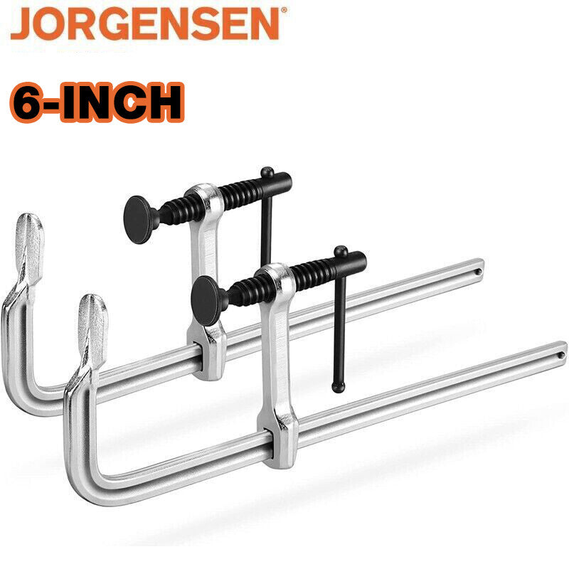 Jorgensen 6-Inch Bar Clamp Set Drop Forged Steel Bar Woodworking