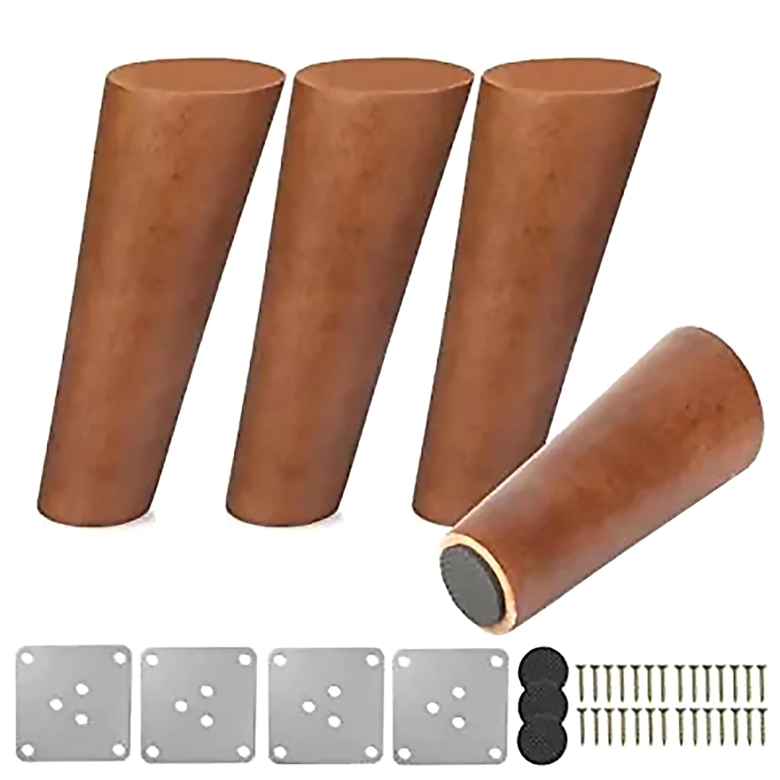 Dark Brown Wooden Tapered Oblique Furniture Leg-set Furniture